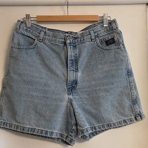 Harley-Davidson Women's Blue Denim Jean Shorts with Black Patch